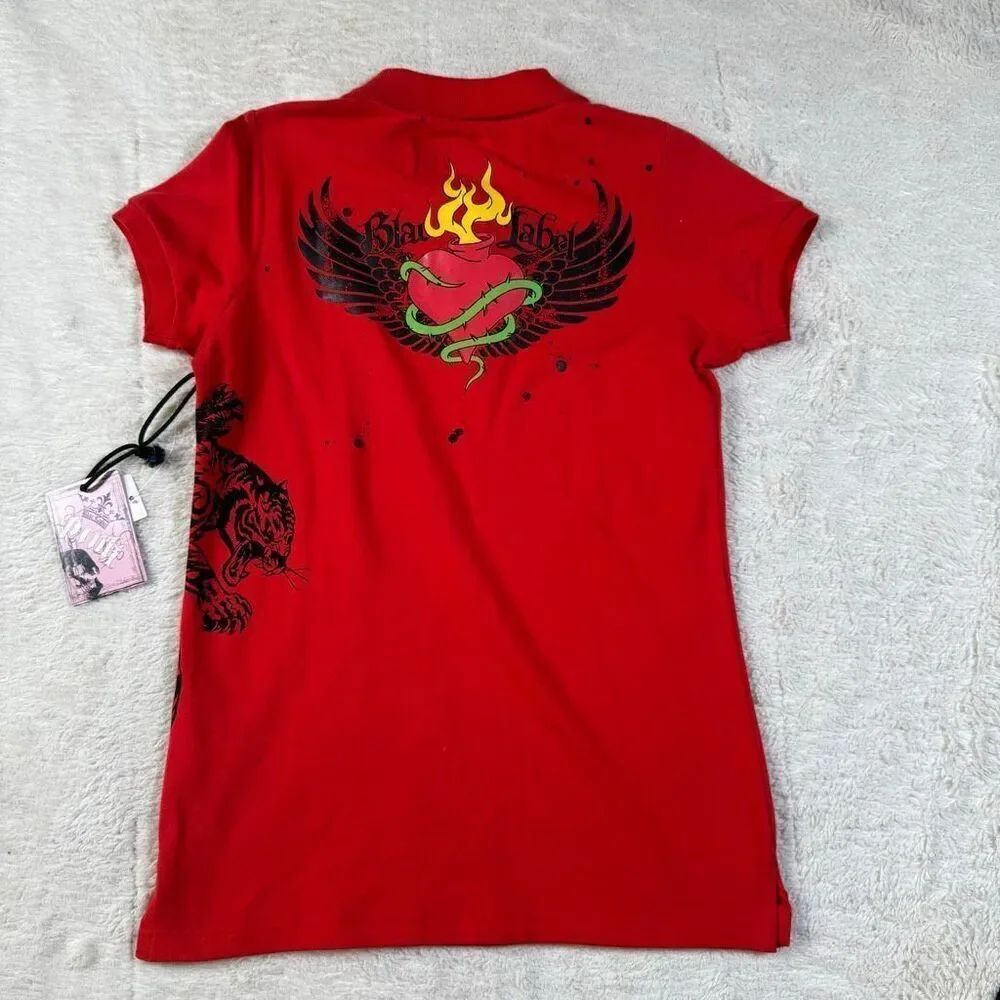 Vintage Y2K Blac Label Pink Dragon Women’s Collared Shirt